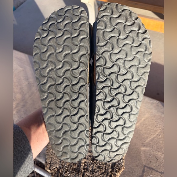 Birkenstock Women's Black Crisscross Cork Slide Sandals with Silver Buckle - Picture 4 of 4